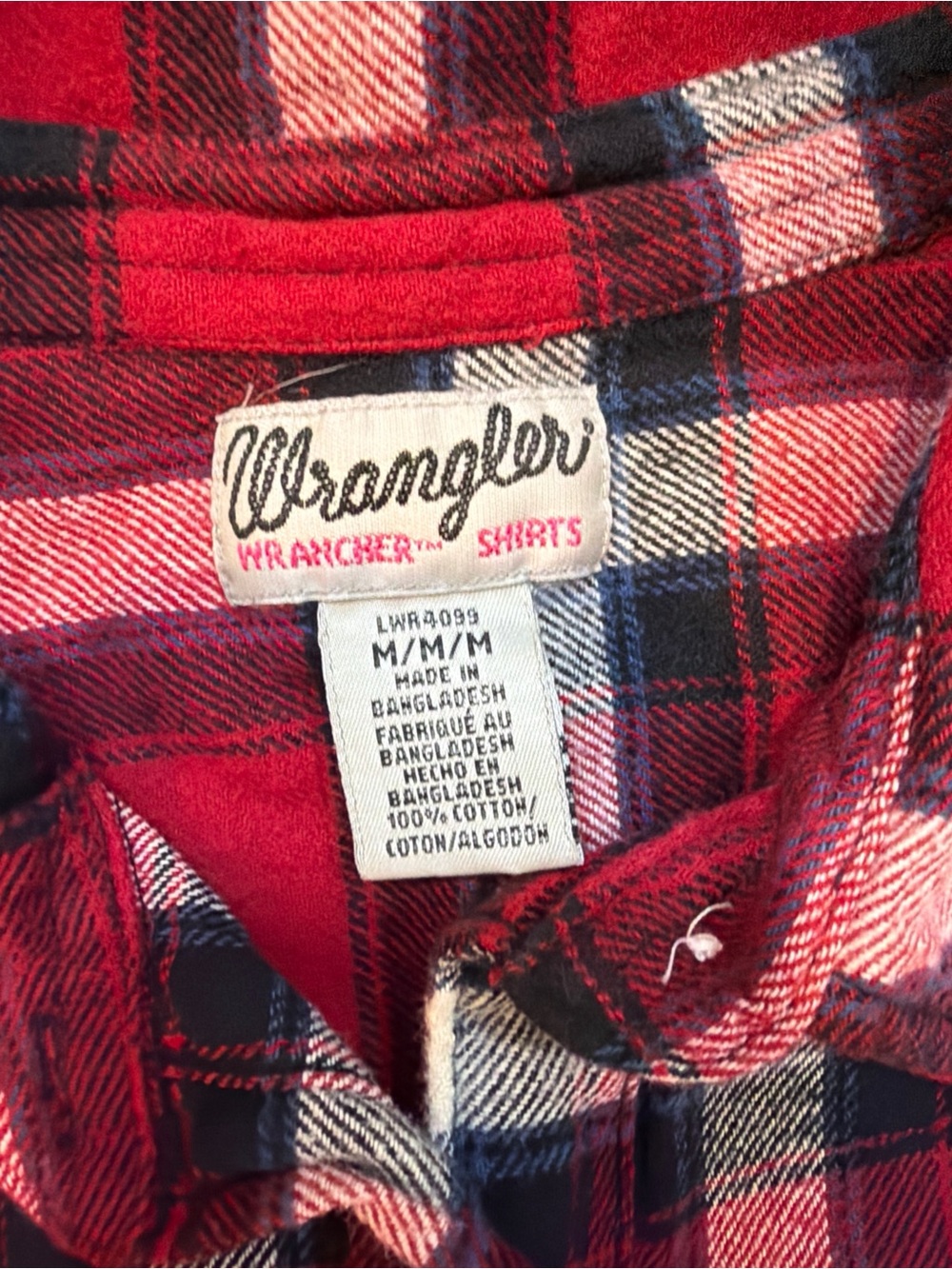 Wrangler Wrancher Flannel Plaid Shirt Women M Cowgirl Western Cottagecore Grunge - Picture 3 of 6